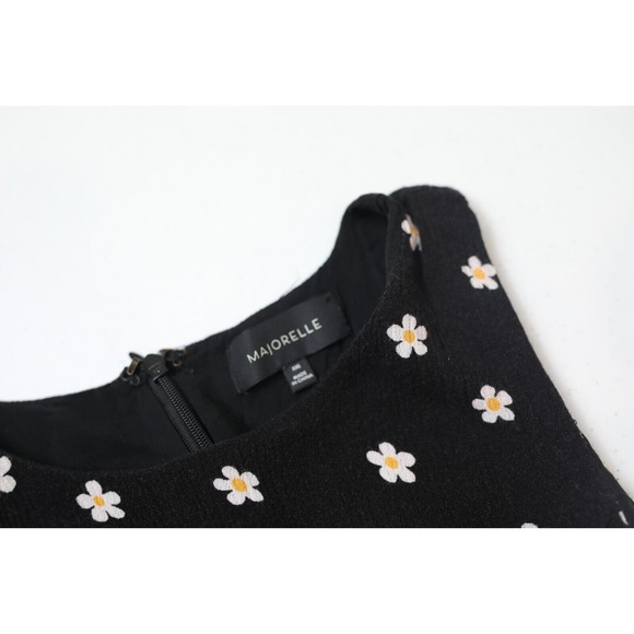 Majorelle Womens Floral Printed‎ Mini Dress XXS Black SleevelessY2K Flowers - Picture 6 of 10